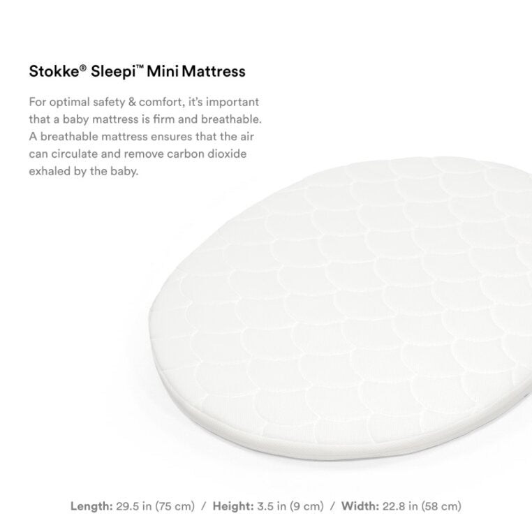 Stokke Sleepi Mini Mattress with a wipeable cover for easy cleaning