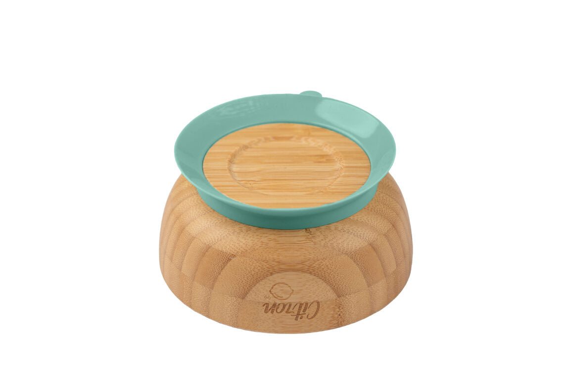 Buy Citron Organic Bamboo Bowl 300ml Suction + Spoon  now in UAE