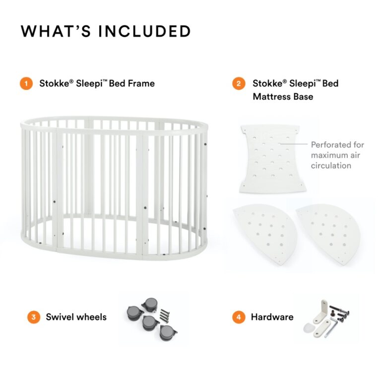 Stokke Sleepi Bed with adjustable height settings for different growth stages