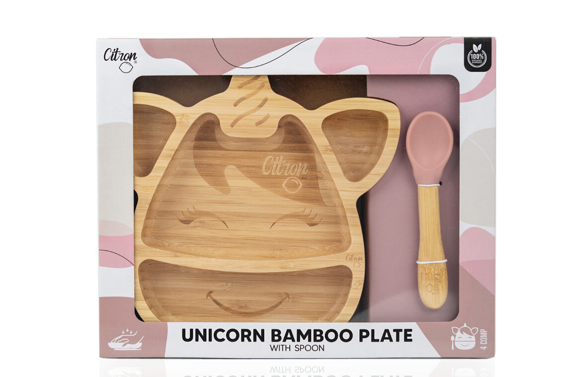 Buy Citron Organic Bamboo Plate + Spoon in online