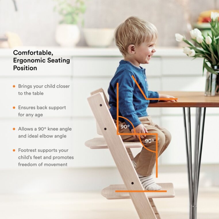 Stokke Tripp Trapp Chair with adjustable seat and footrest