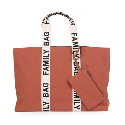 Childhome Family Bag (Terracotta) - Front view in a warm terracotta color.