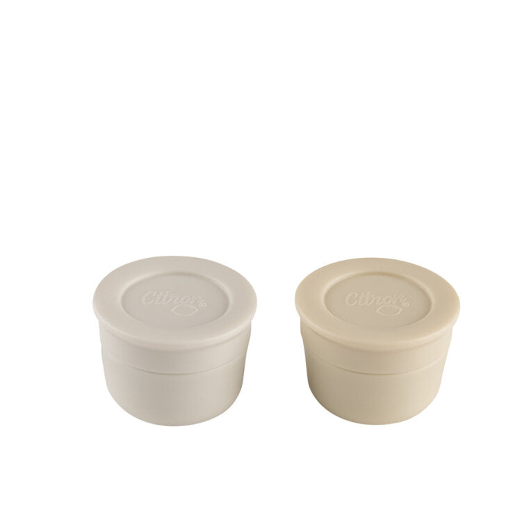 Citron 2022 Mini Sauce Containers, Light Grey/Cream Color