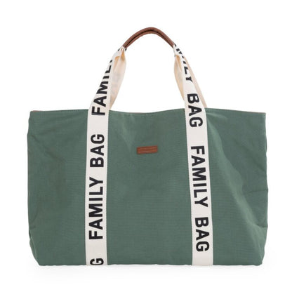 Childhome Family Bag Signature Canvas - Front Angle - Green