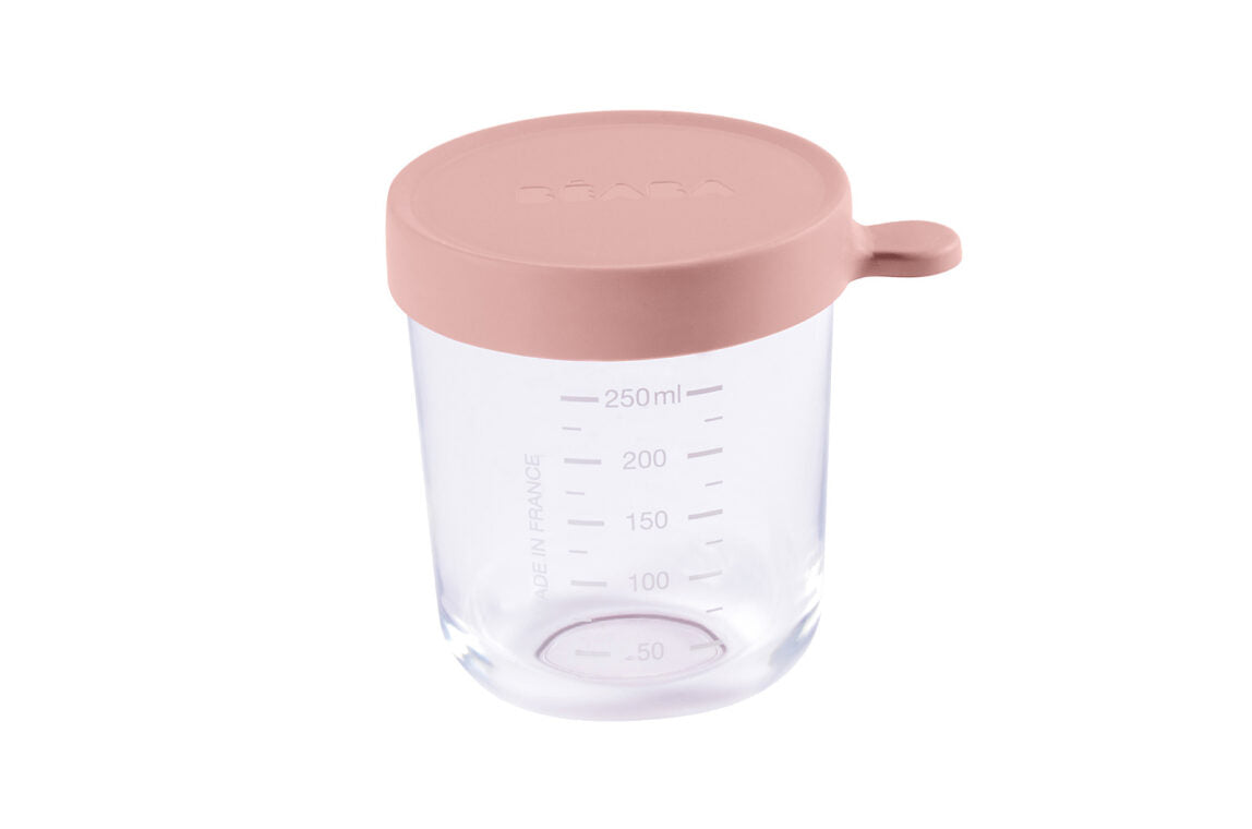 Beaba Conservation Jar Glass 250ml Old Pink color