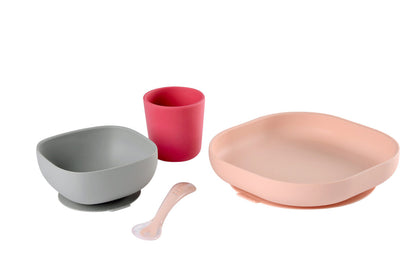 Beaba Silicone Meal Set of 4, Easy to clean and easy to use handle. Shop now in UAE.